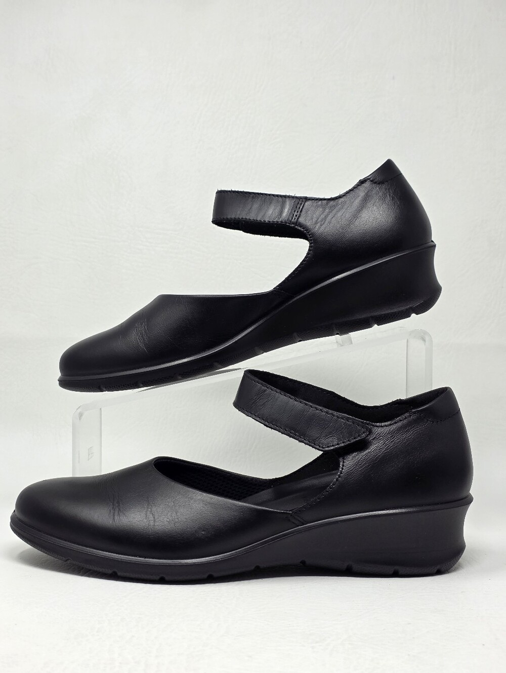 ECCO Womens Felicia Mary Jane Shoes EU 38 US 7-7.5 Black Leather Flats Pre-owned - Picture 3 of 12